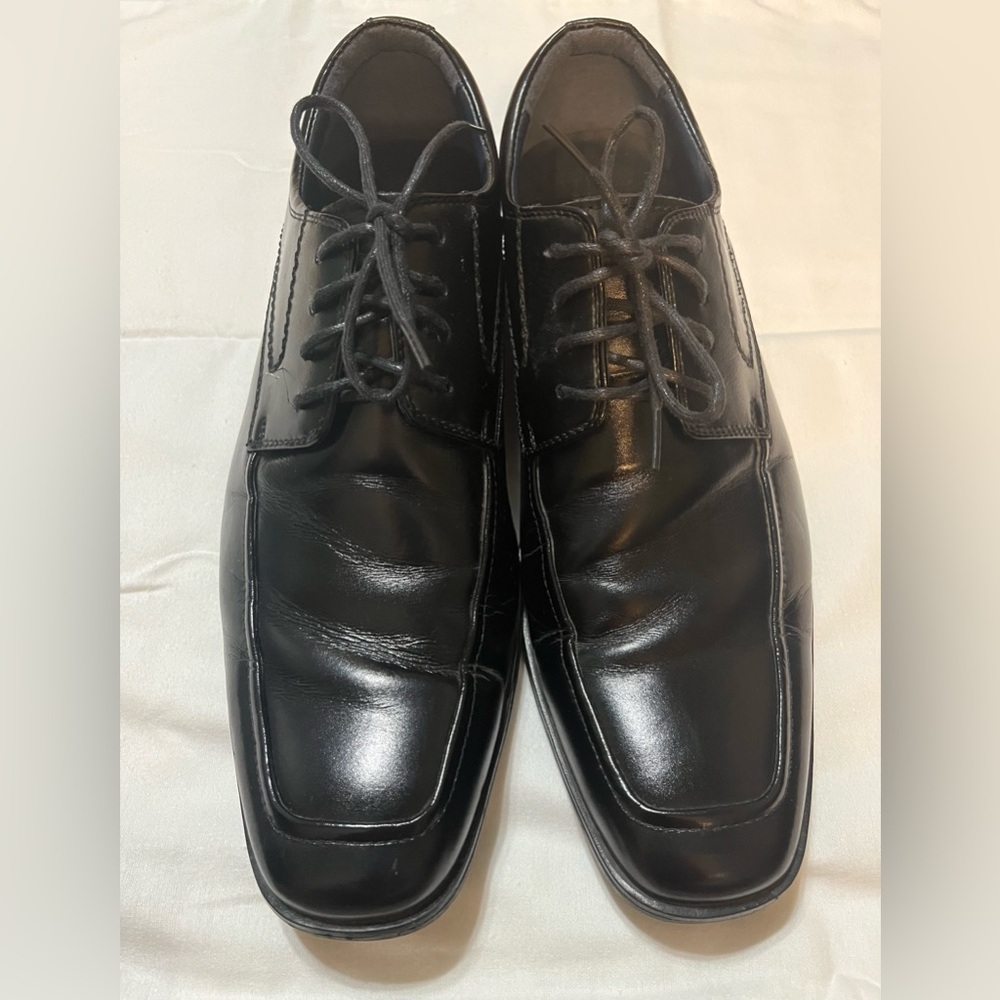 Steve Madden Men's Black Leather Dress Shoes (P. SPENCR)